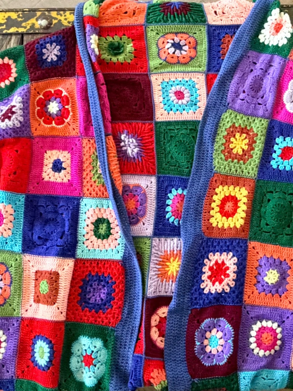 Custom made Plus size 28 crochet granny square cardigan sweater